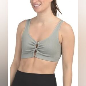 L*Space Simmons Ribbed Sports Bra Sage Green M/L